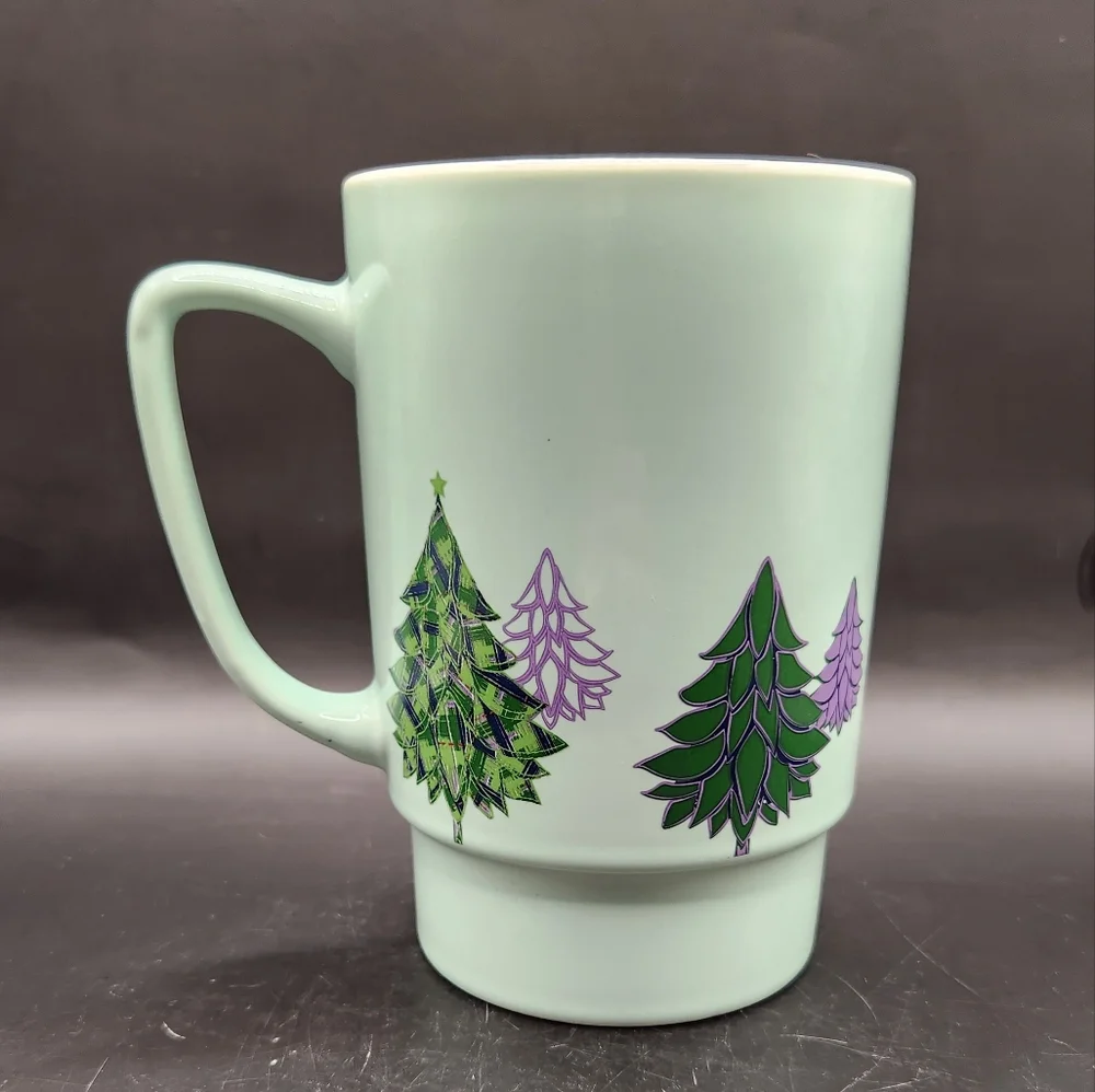 2020 Starbucks Holiday Christmas Coffee Mug with Green & Purple Trees 20 oz. - Picture 4 of 9